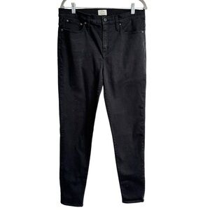 {J. Crew} 9" High Rise Toothpick Black Tall Long Slim Skinny Stretch Denim Jeans